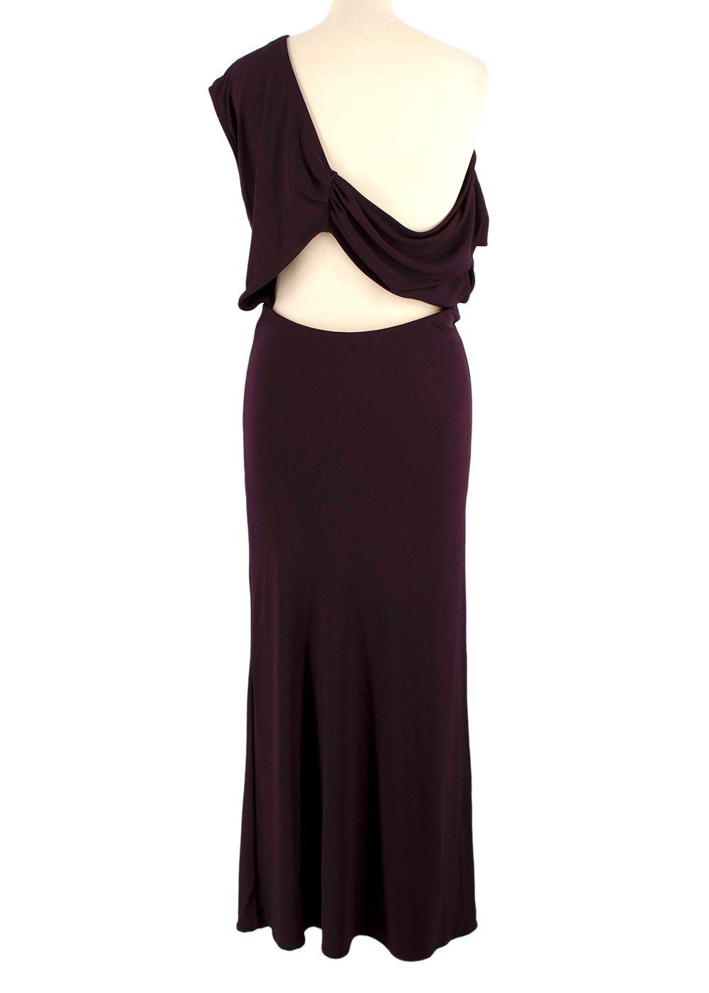 Iro Plum Pilar One-Shoulder Midi Dress with Back Cut-Out