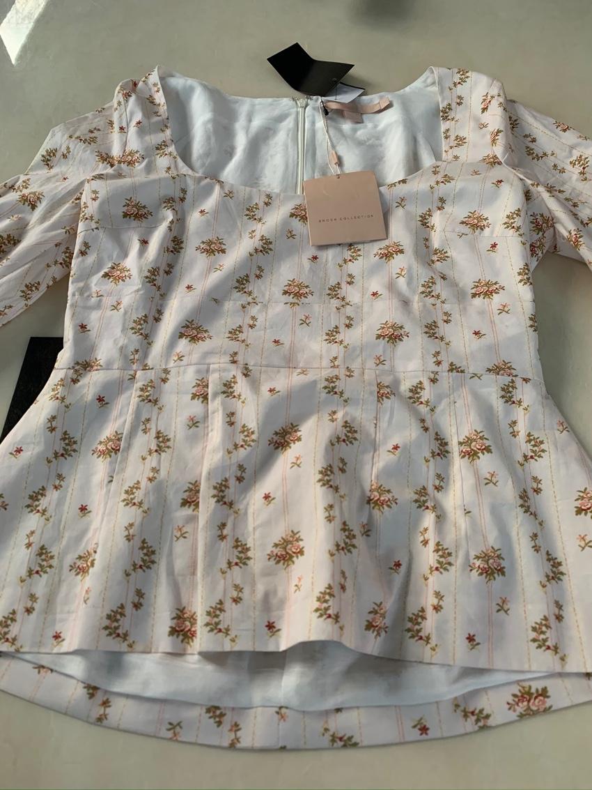 Brock Collection Ivory Floral Print Blouse