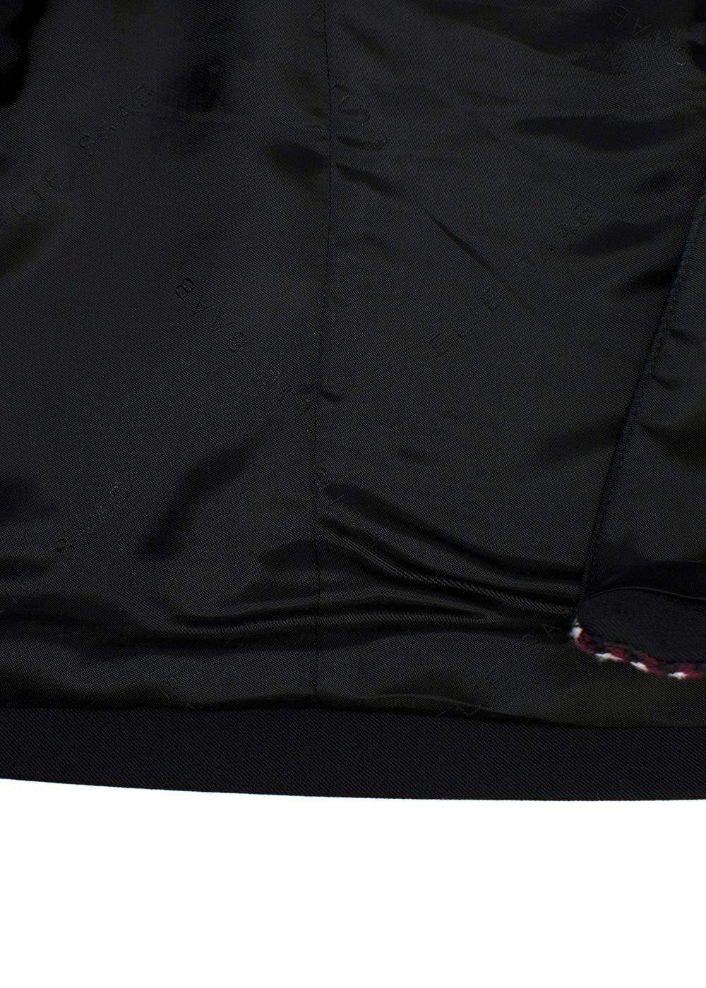 Elie Saab Black Studded Contrast Trim Blazer