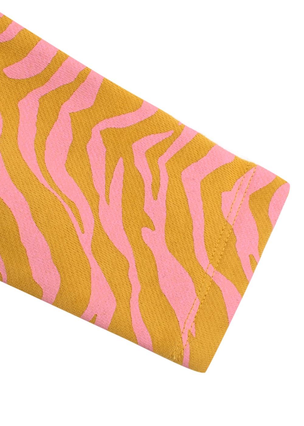 Long Sleeved Orange And Pink Tiger print Dress