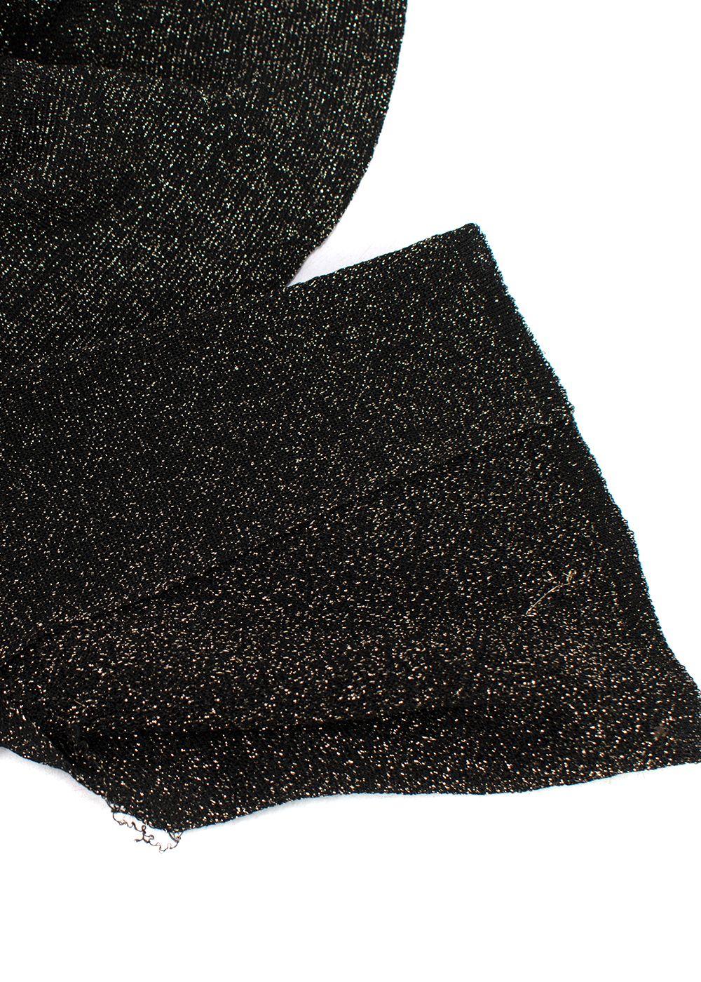Nanushka Black & Gold Lurex Longline Shirt