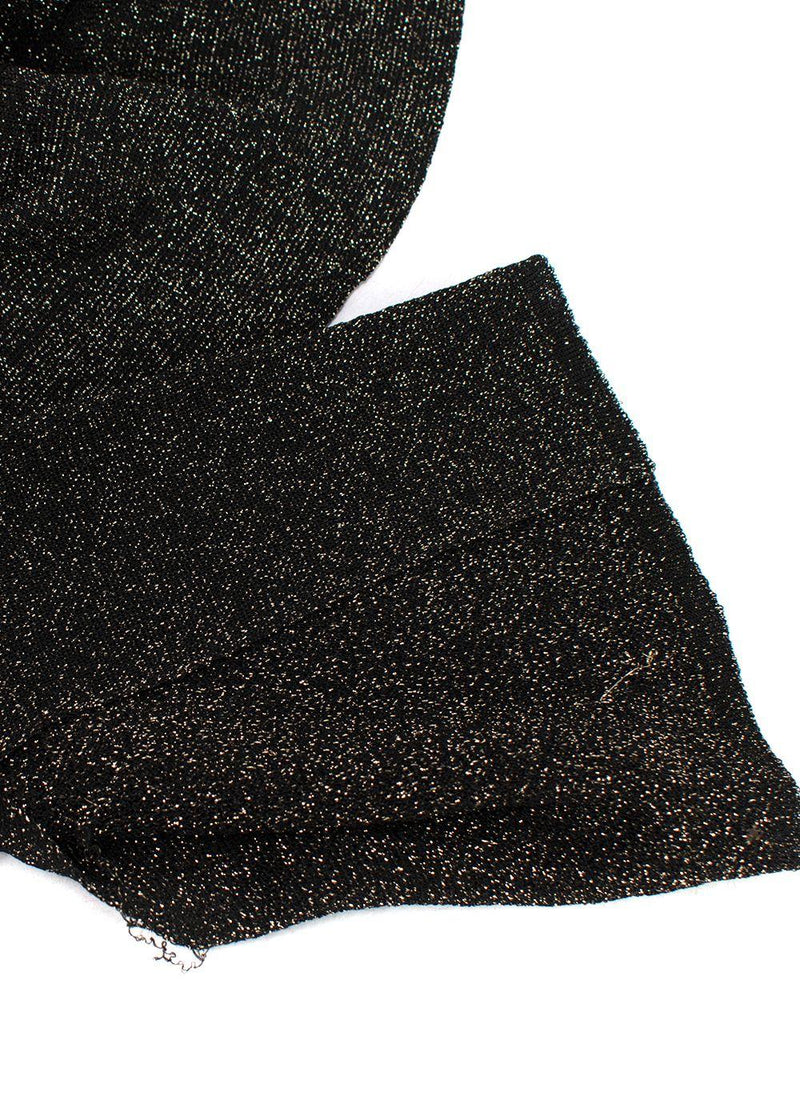 Nanushka Black & Gold Lurex Longline Shirt