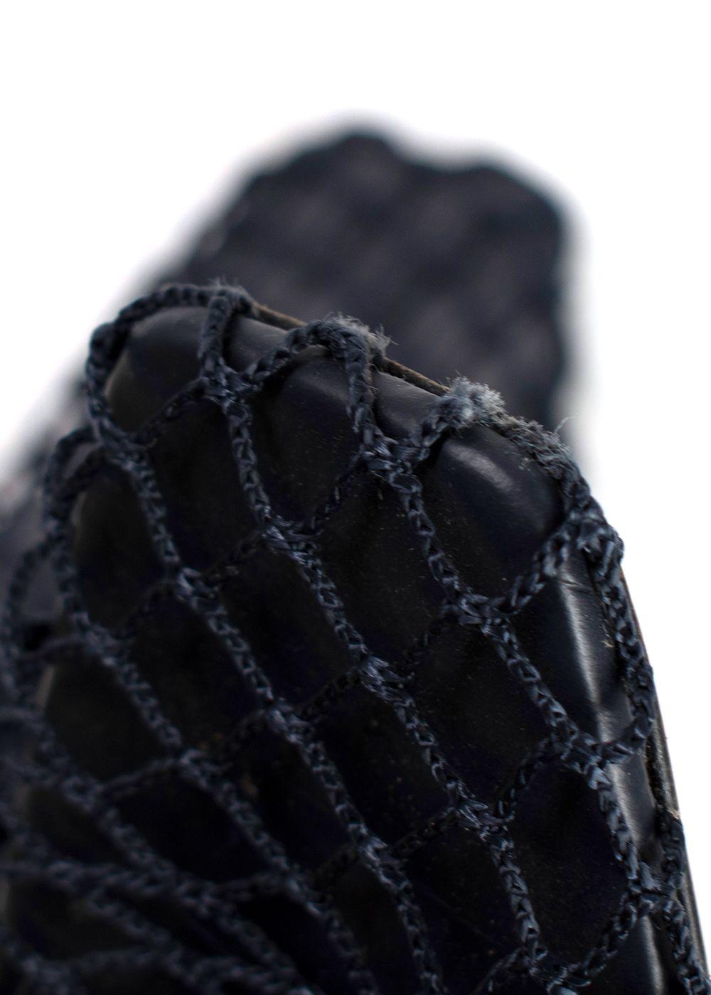 Neous Navy Bophy Fishnet Mules