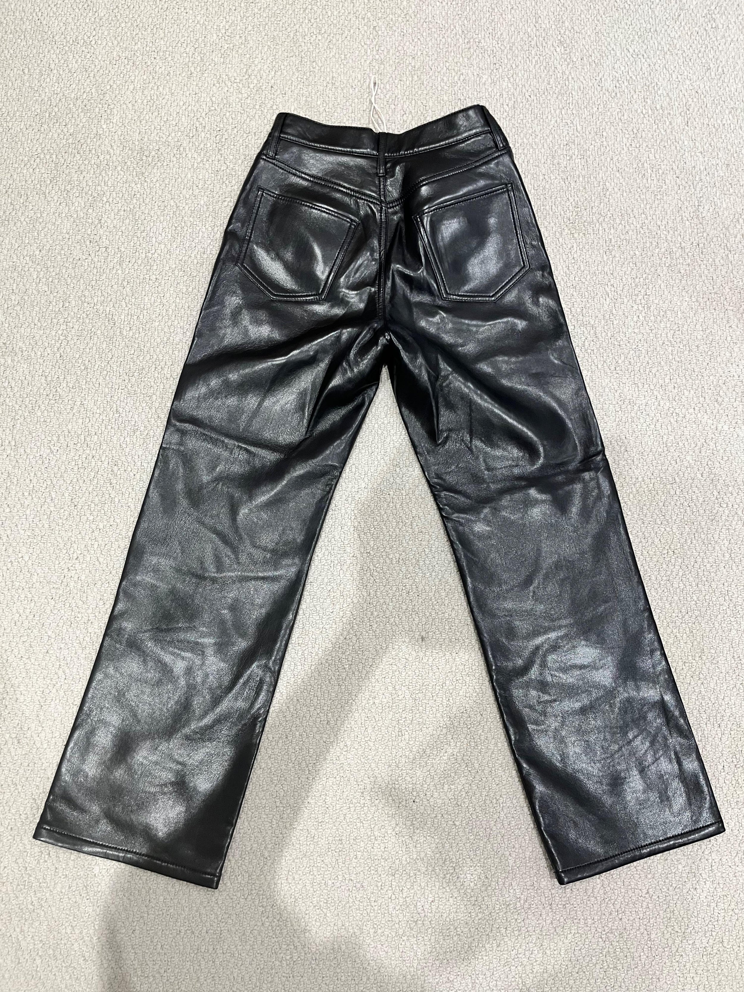 Frame Black Leather Le Jane Cropped Trousers