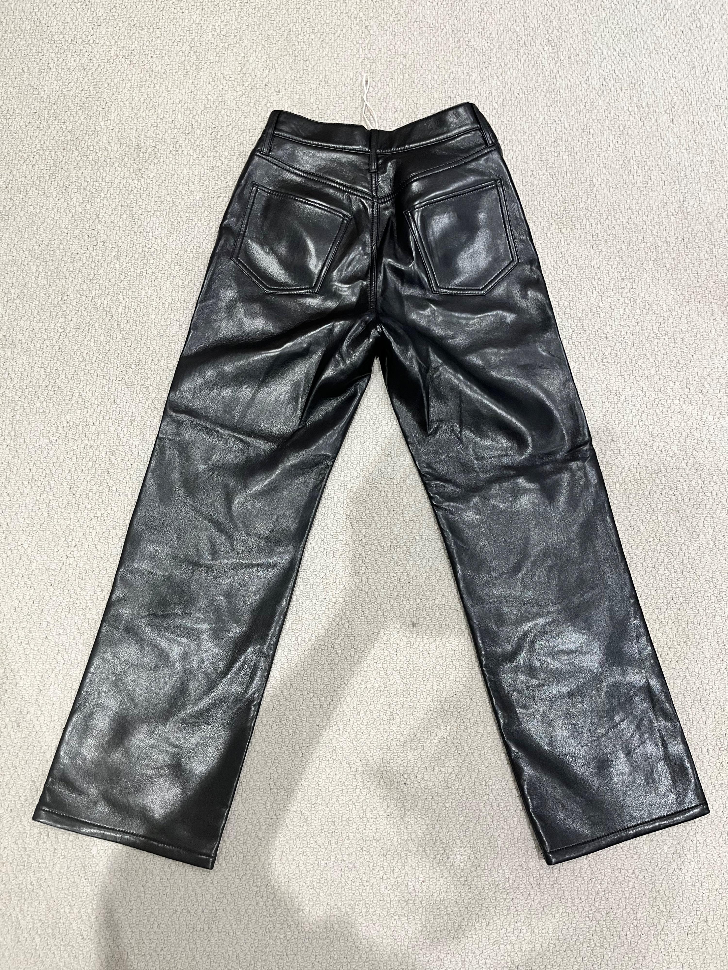 Frame Black Leather Le Jane Cropped Trousers