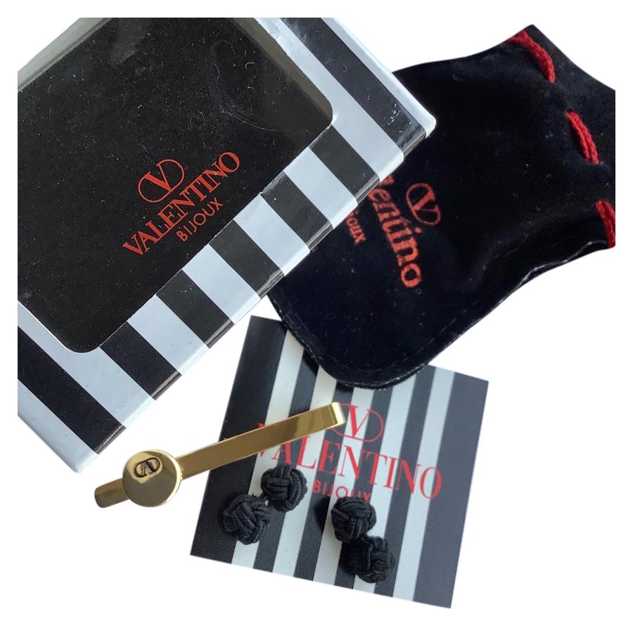 Valentino Vintage Cufflinks & Tie Clip Set