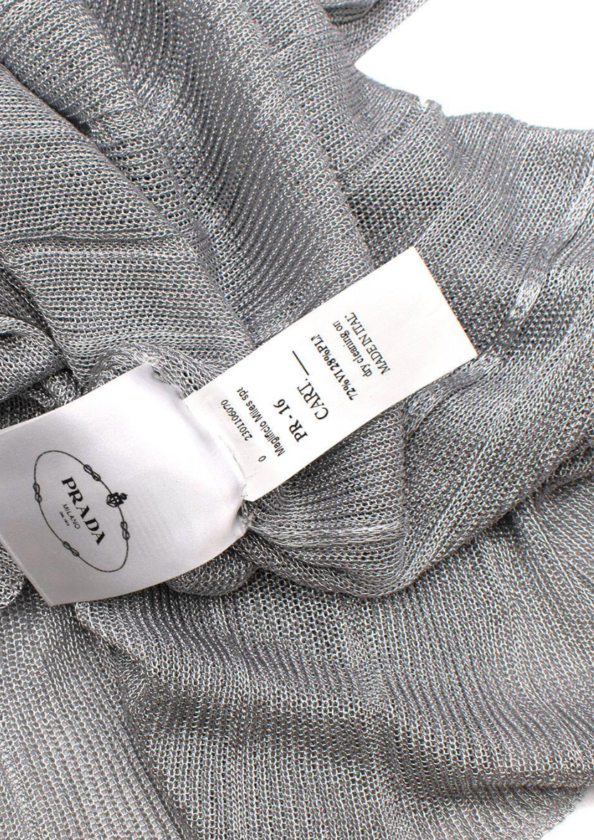 Prada Silver Lurex Plisse Gown