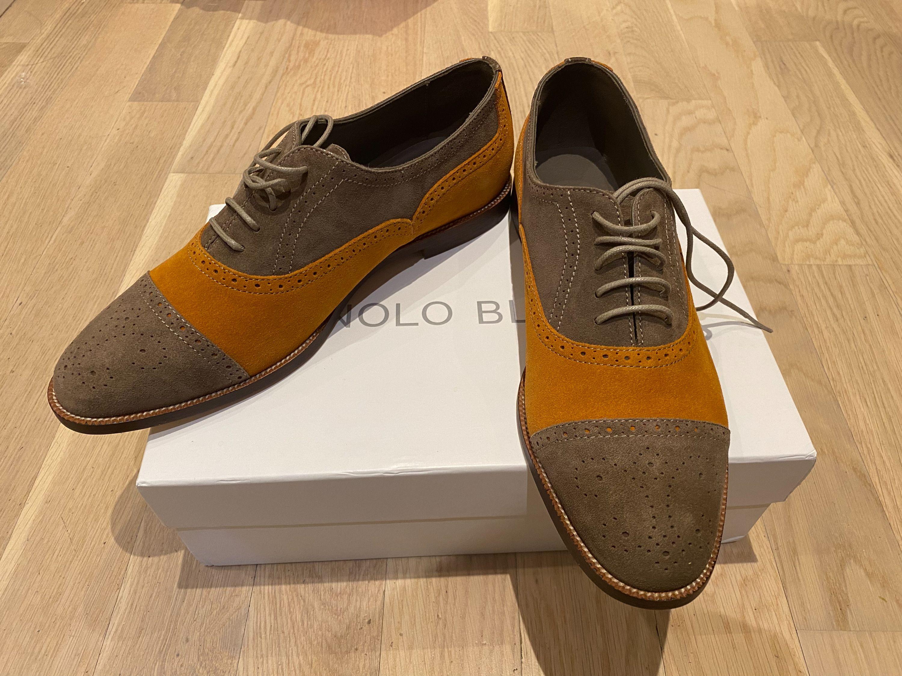 Manolo Blahnik Suede Oxford Brogues