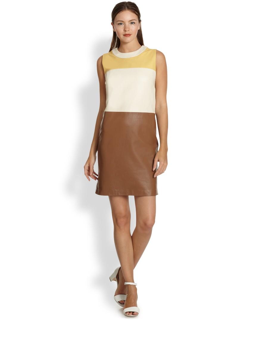 Raoul colorblock leather dress