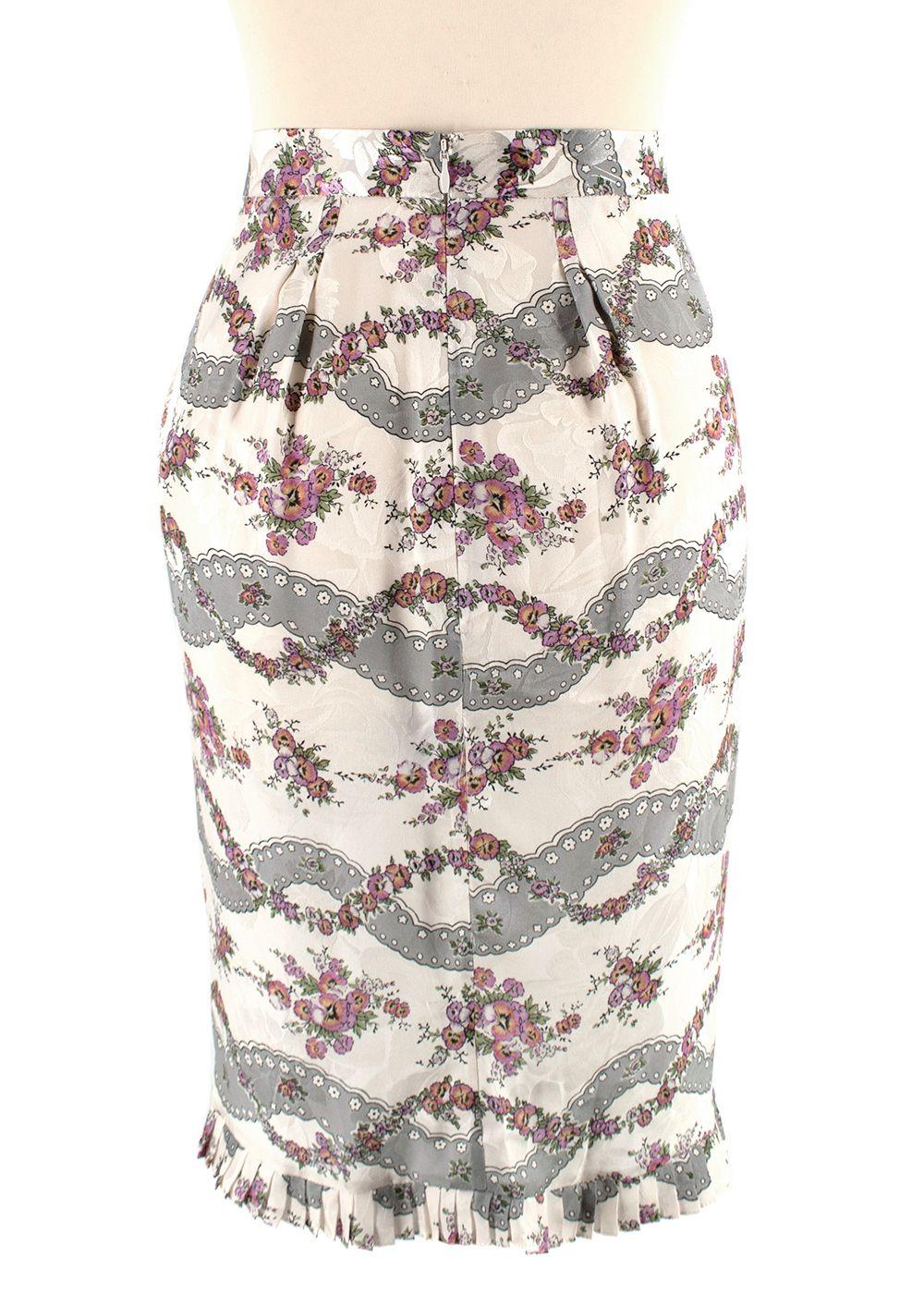 Isabel Marant Floral Print Ruched Asymmetric Skirt