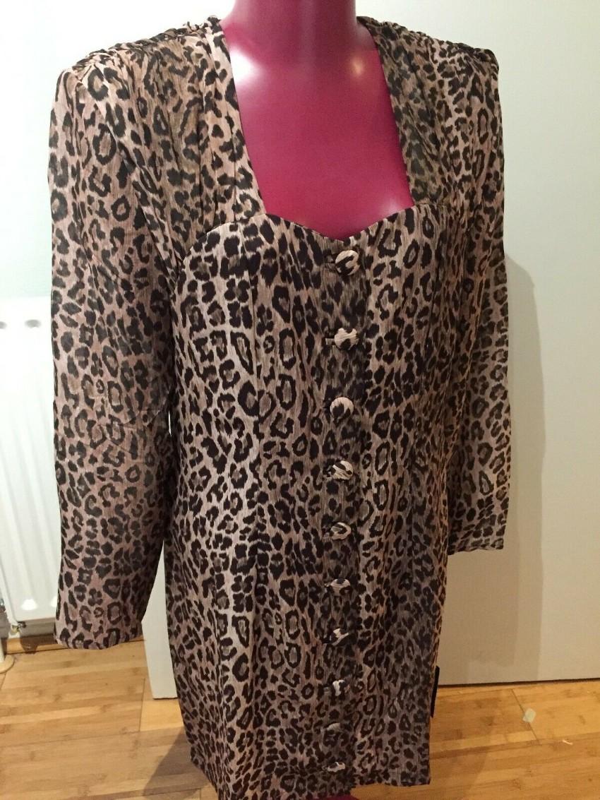 Rixo Julianne Leopard Print Button Down Dress