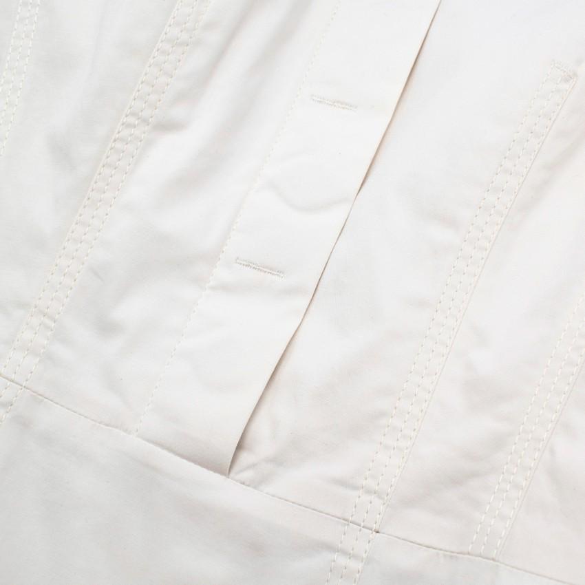 Dior Ivory Cotton Blend Midi Puff-Sleeve Dress