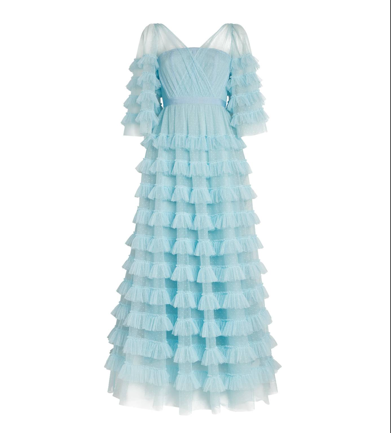 Huishan Zhang Marybell Tiered Point D'esprit Gown