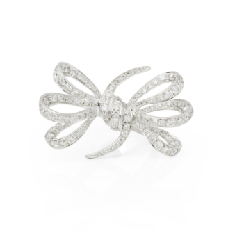 Forget Me Not White Gold Diamond Pave Ring - Size M 1/2