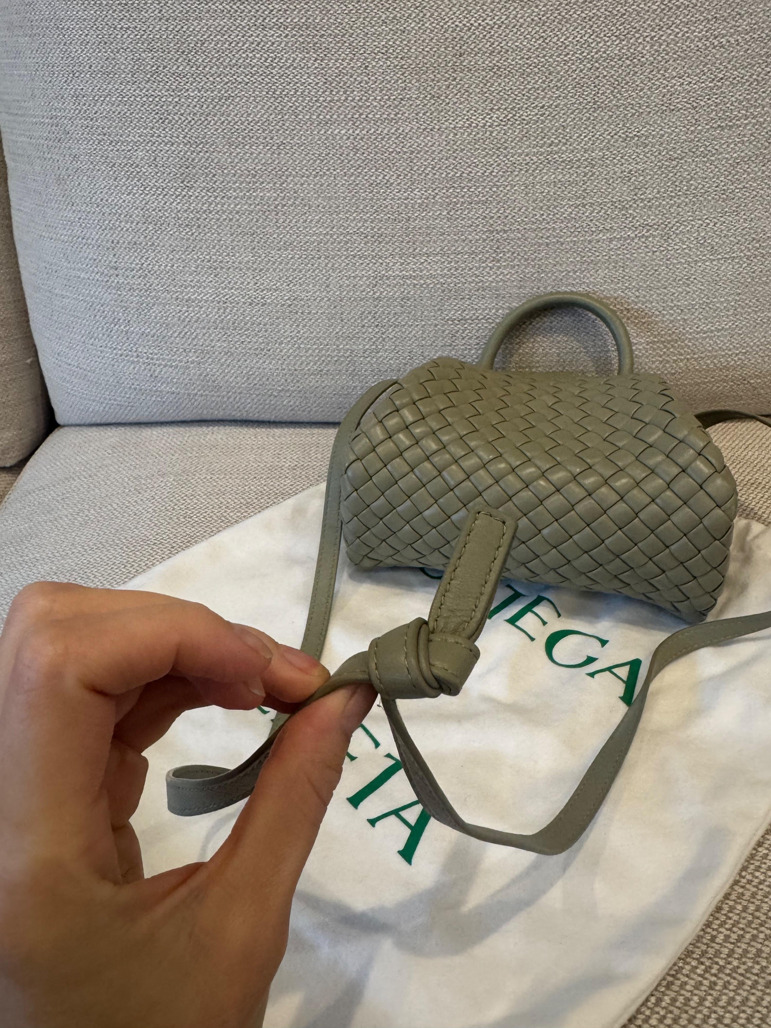 Bottega Veneta Mini Khaki Lambskin Satchel