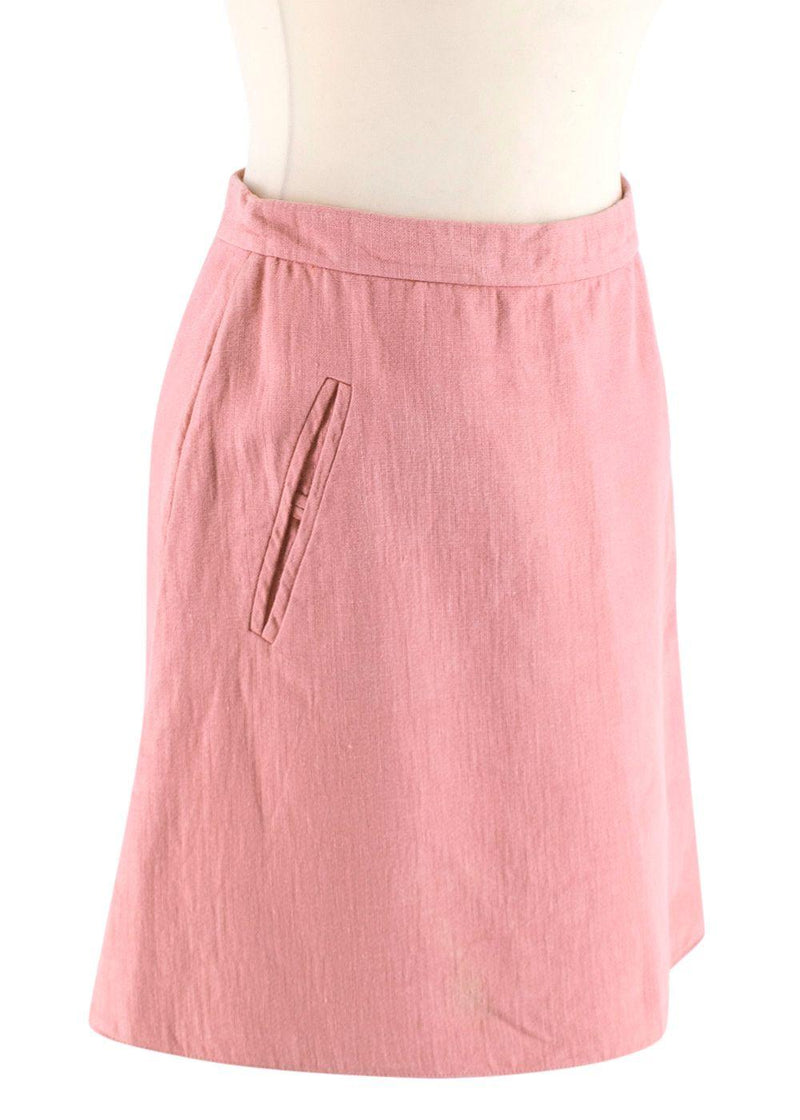 Pink Twill Mini Skirt