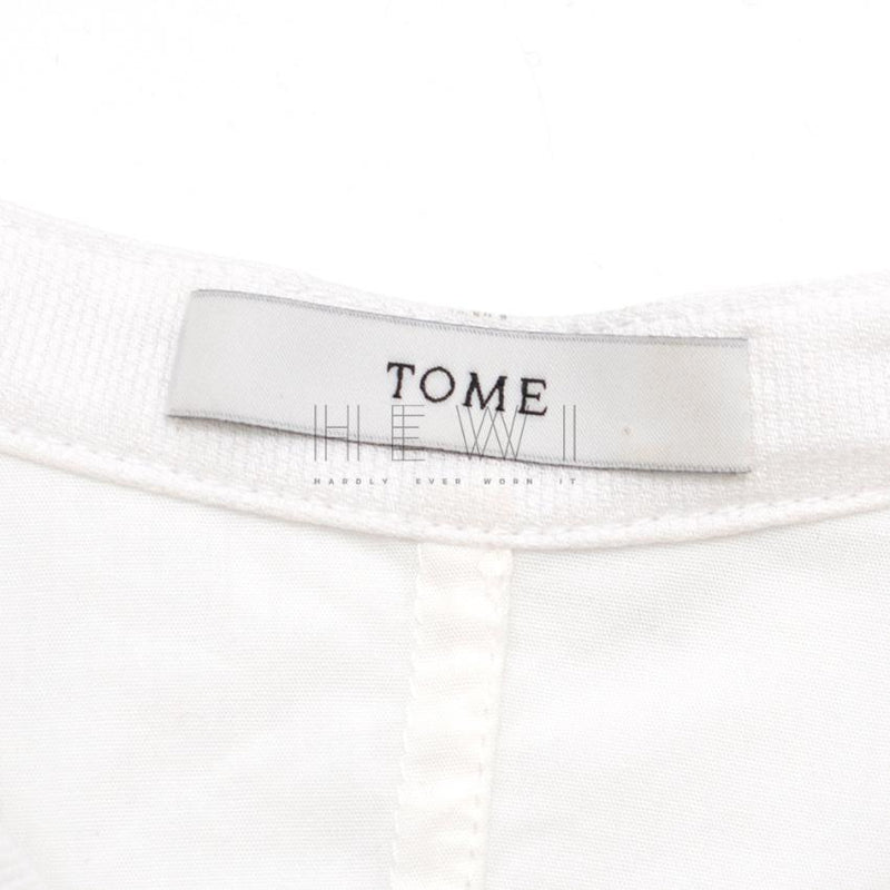 Tome White Tie Black Blouse