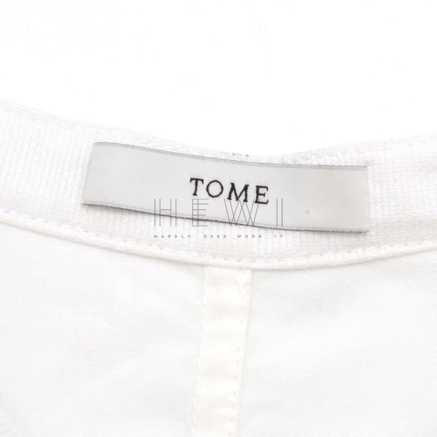 Tome White Tie Black Blouse