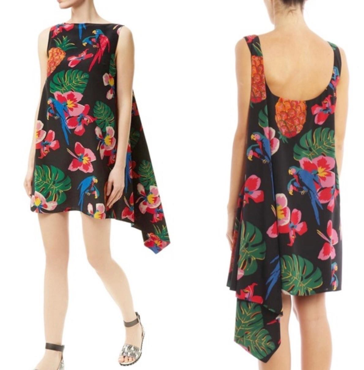 Valentino Floral Draped Mini Dress