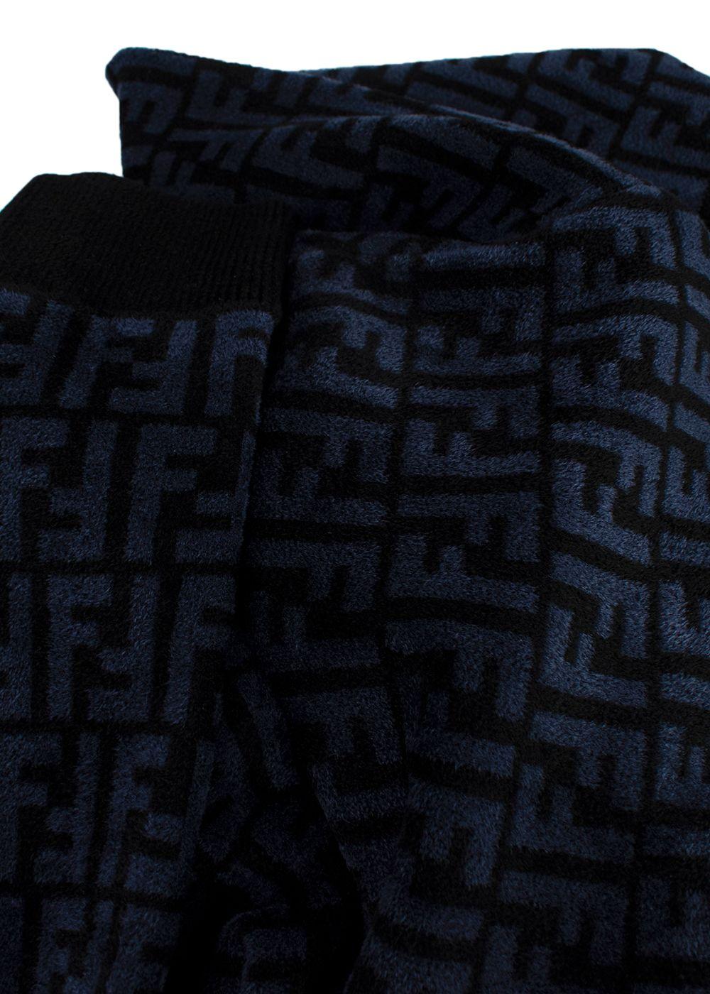 Fendi Blue Embossed Crewneck Jumper