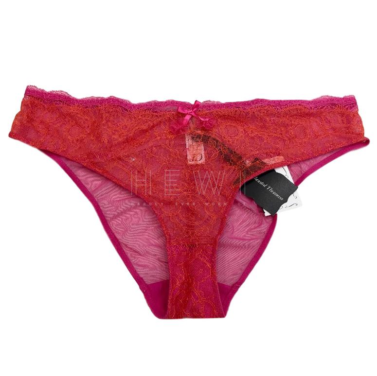 Chantal Thomass Fuchsia Pink & Orange Calais Leavers Lace Brief