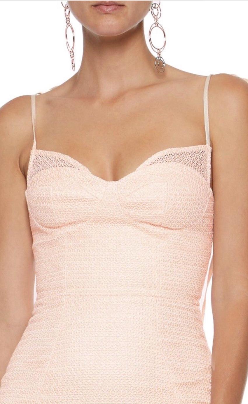 Rebecca Vallance Peach Crepe Midi Dress