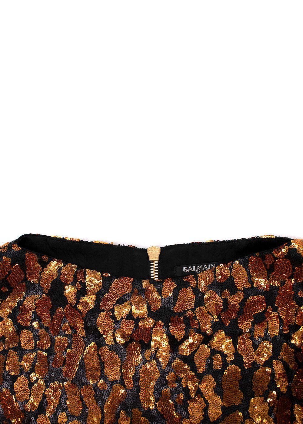 Balmain sequin bronze  & gold mini dress