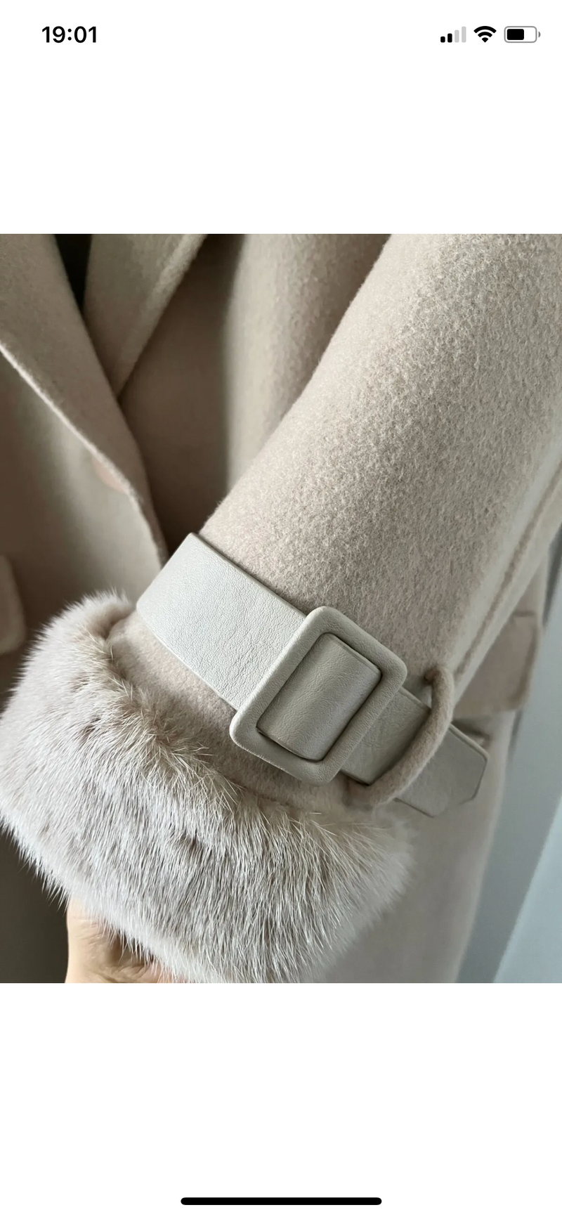 Wool & Cashmere Coat with Mink Fur Trim
