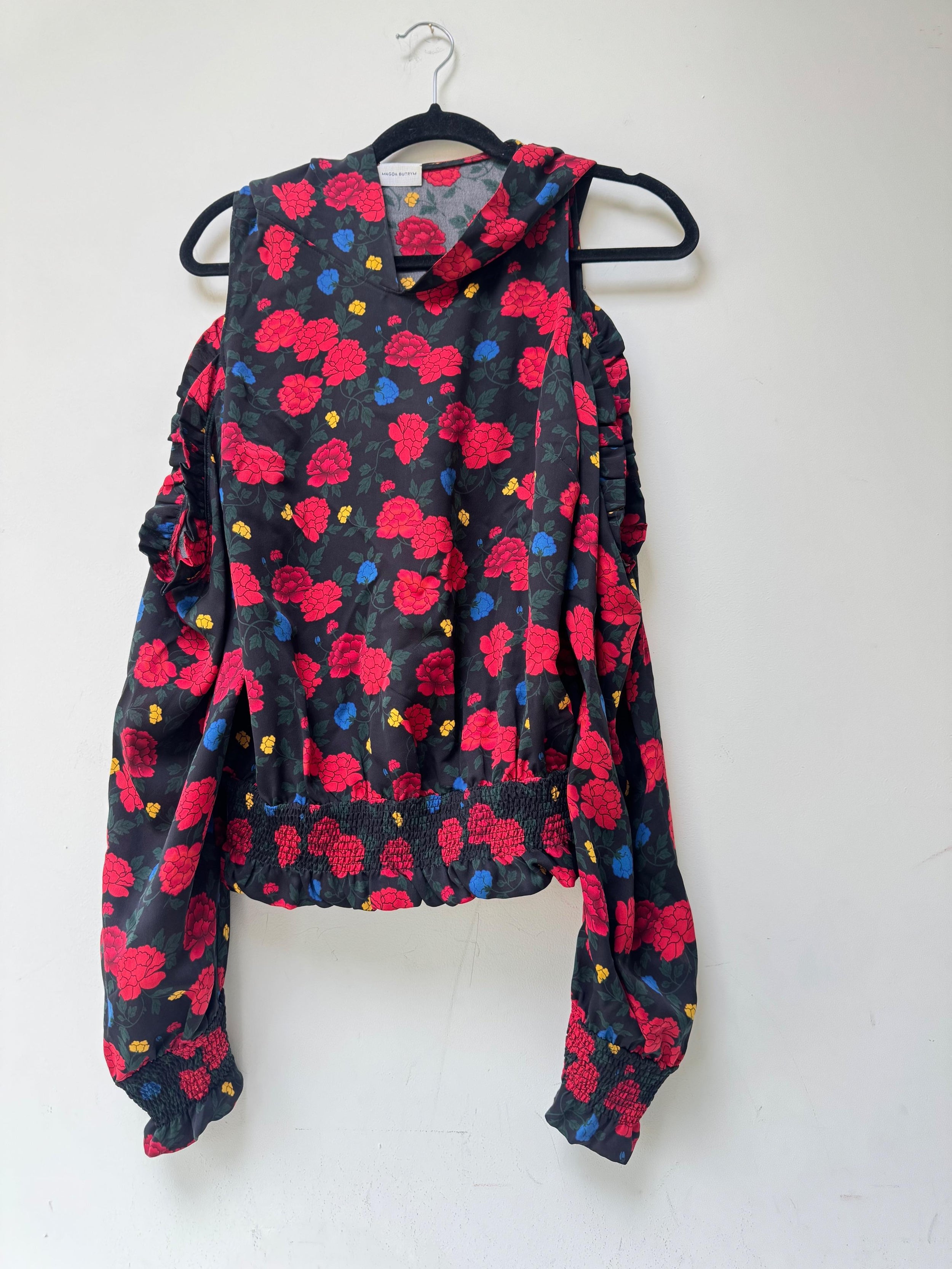 Magda Butrym Hooded Cold Shulder Top