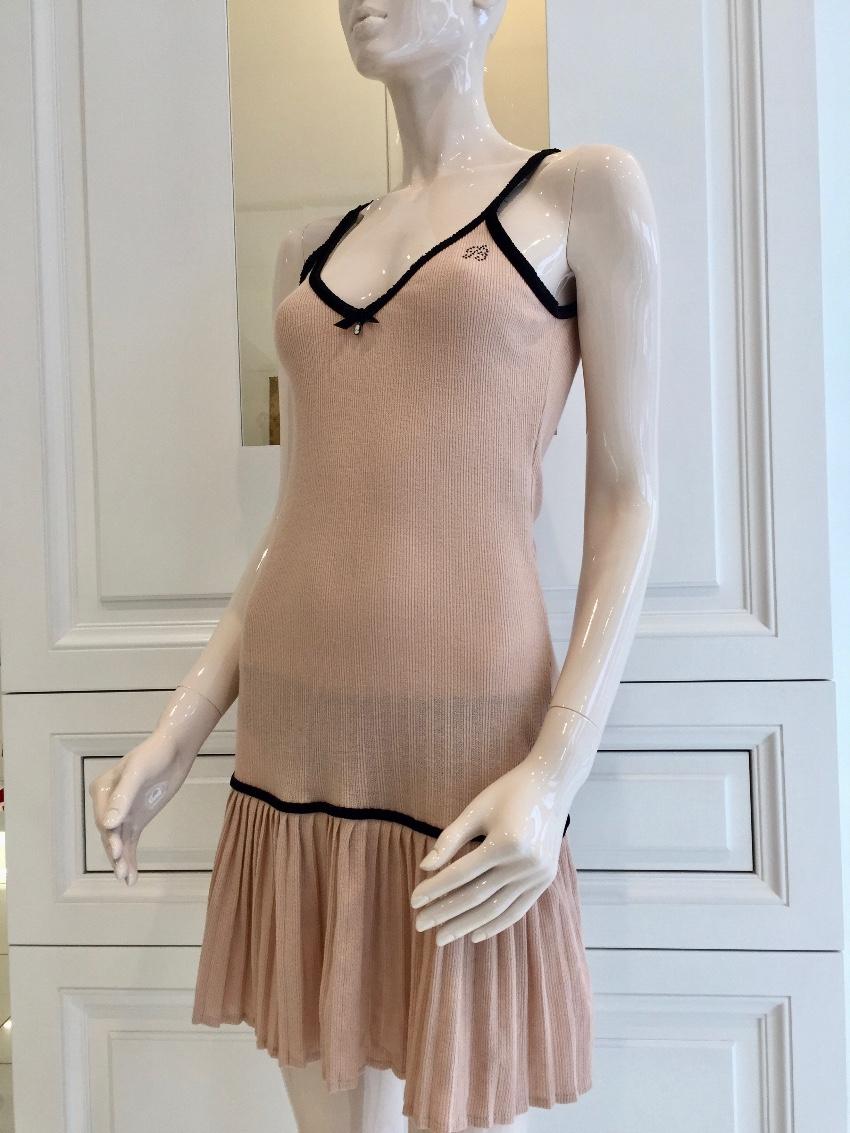 Blumarine Pleated Soft Peach Dress