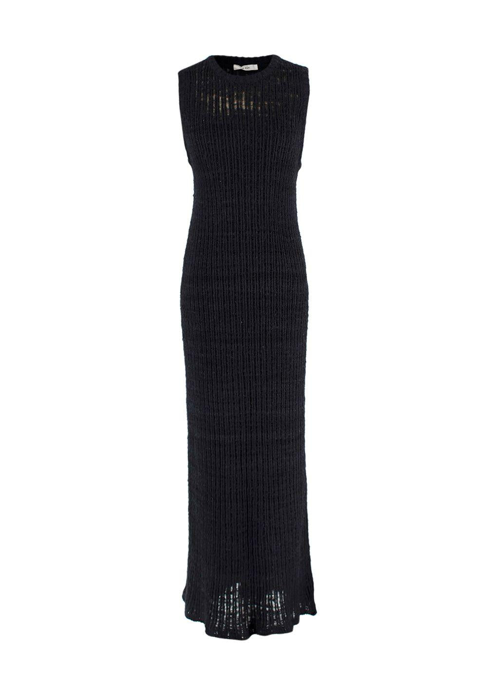 The Row Navy Knitted Tank Maxi Dress
