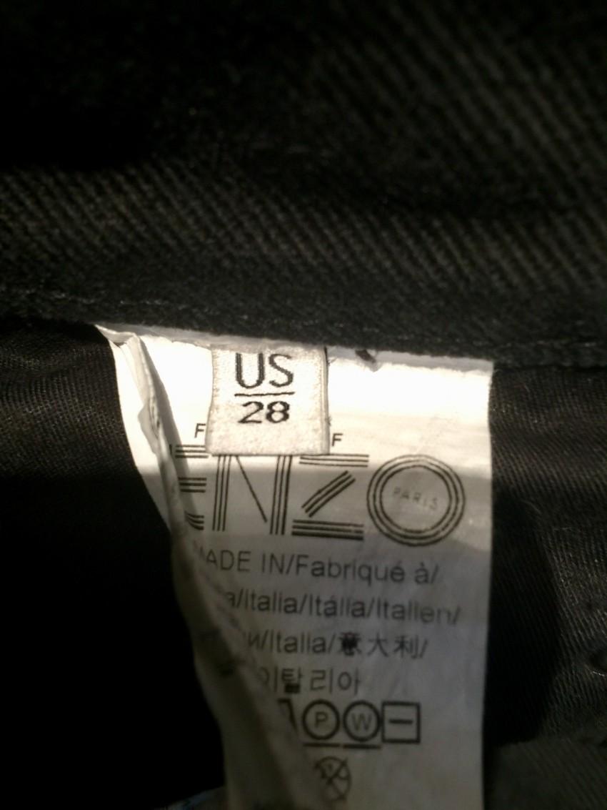 Kenzo Black Logo Cuff High Rise Jeans