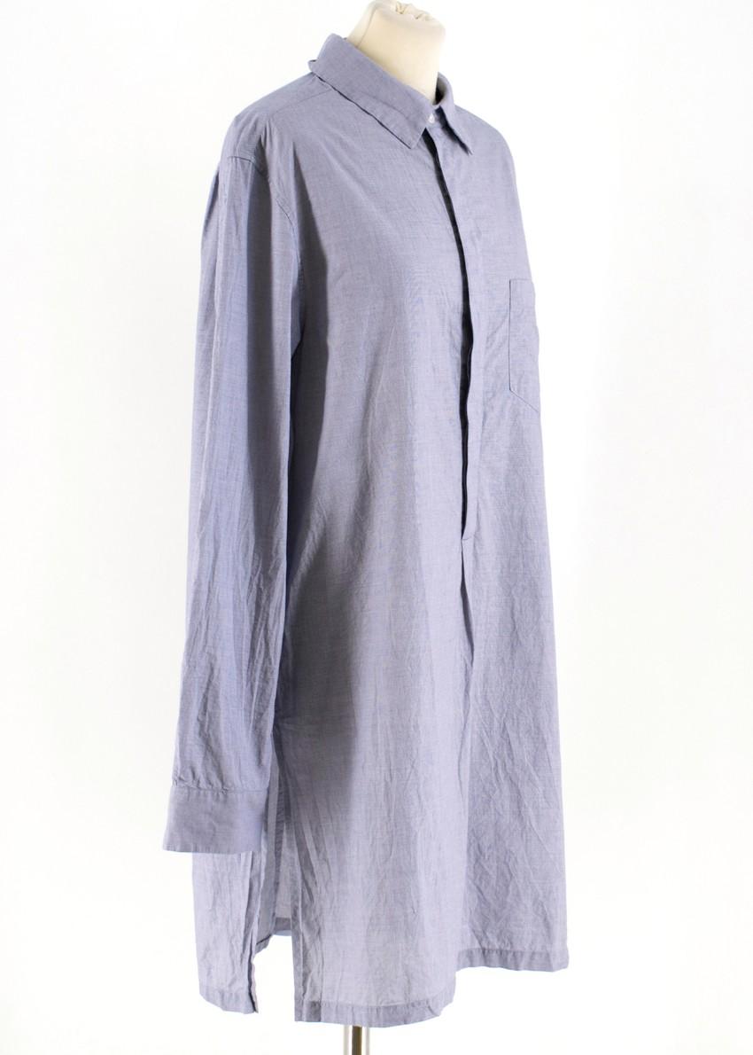 Adam Lippes Blue Houndstooth Check Shirt Dress