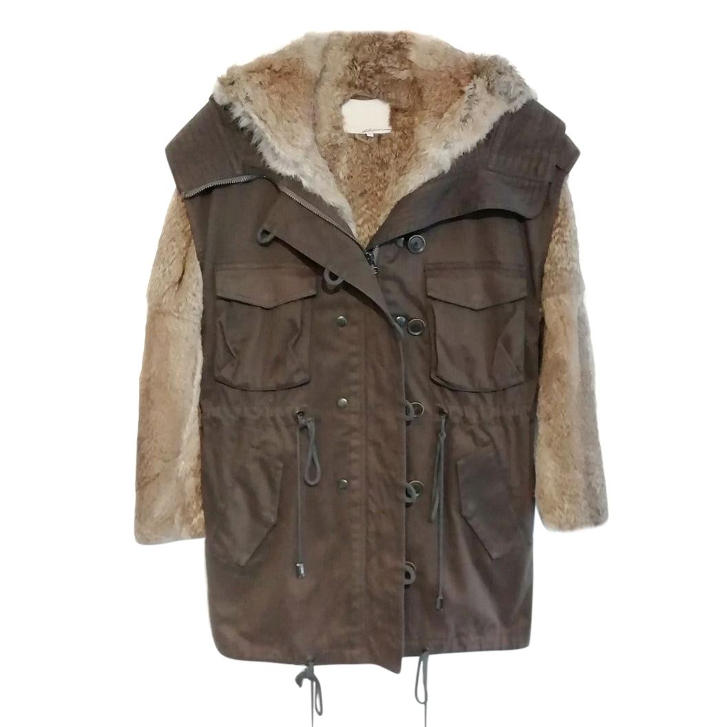 3.1 Phillip Lim Brown Parka With Rabbit Fur