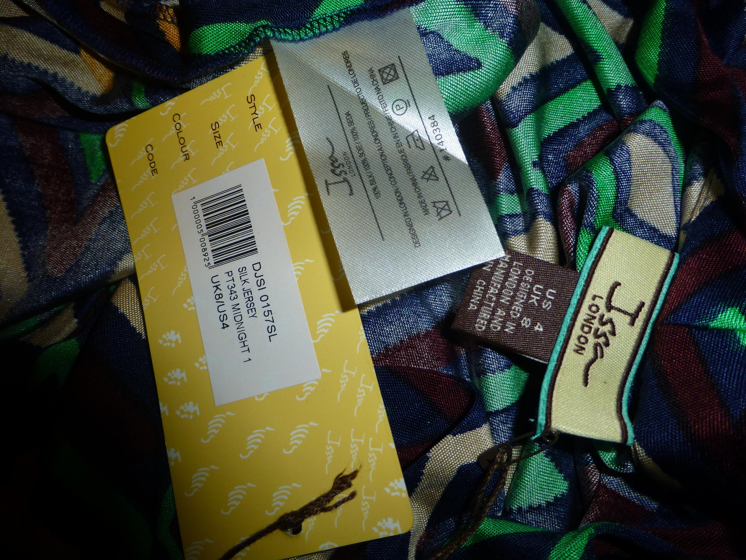 ISSA LONDON DIAMOND PRINT SILK JERSEY DRESS NEW WITH TAG UK8 US4