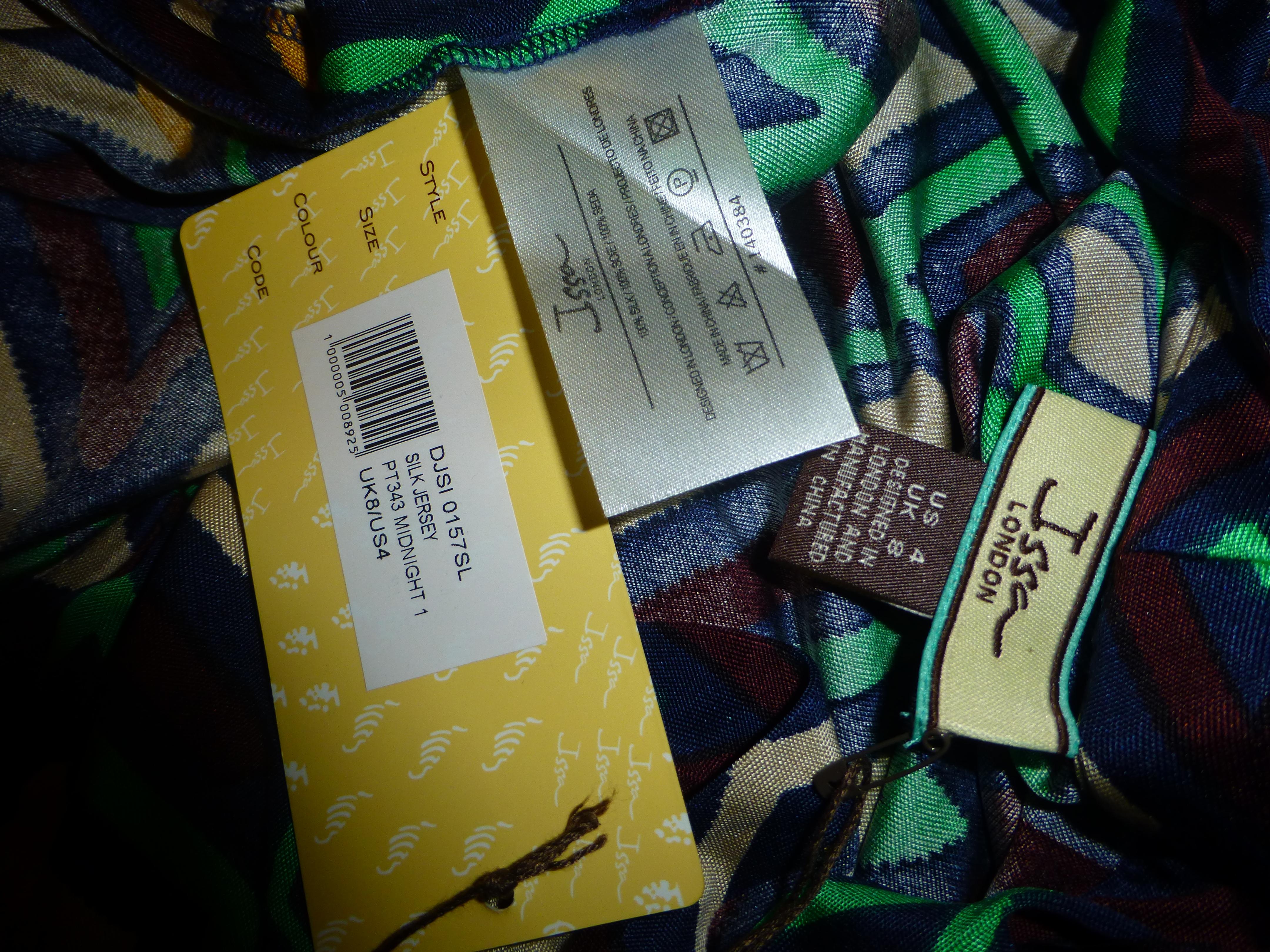 ISSA LONDON DIAMOND PRINT SILK JERSEY DRESS NEW WITH TAG UK8 US4