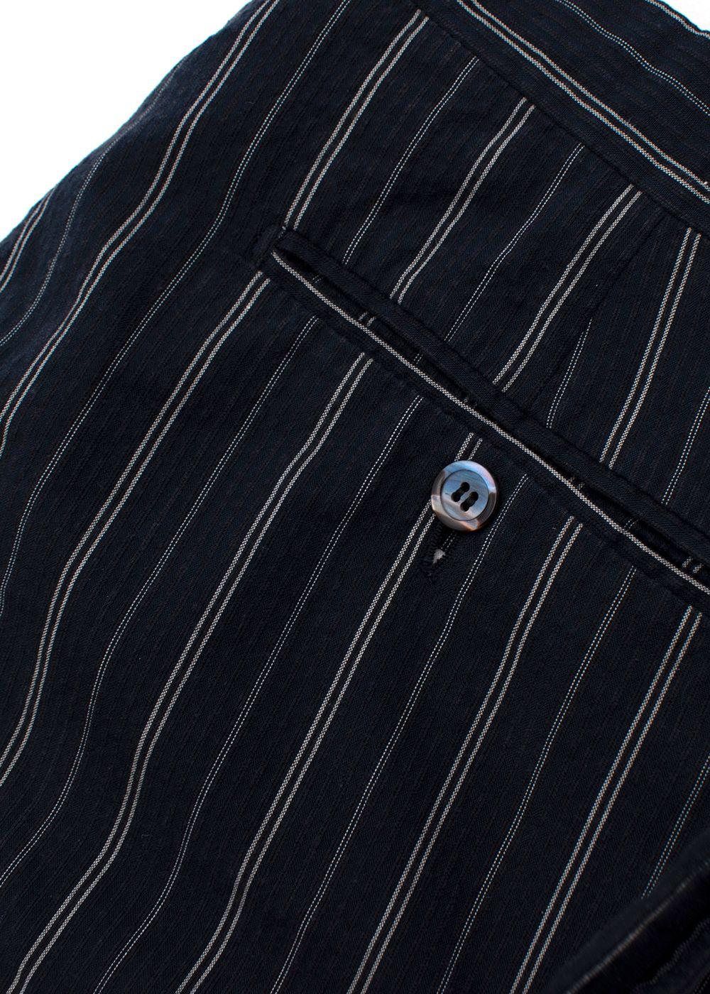 Navy Striped Straight Leg Trousers