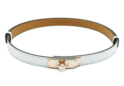 Hermes Kelly 18 Belt in White/ Gold Epsom Leather with Gold Hardware