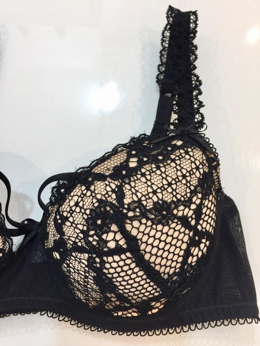 Chantal Thomas Couture Black Lace Pad Bra & Tanga Set