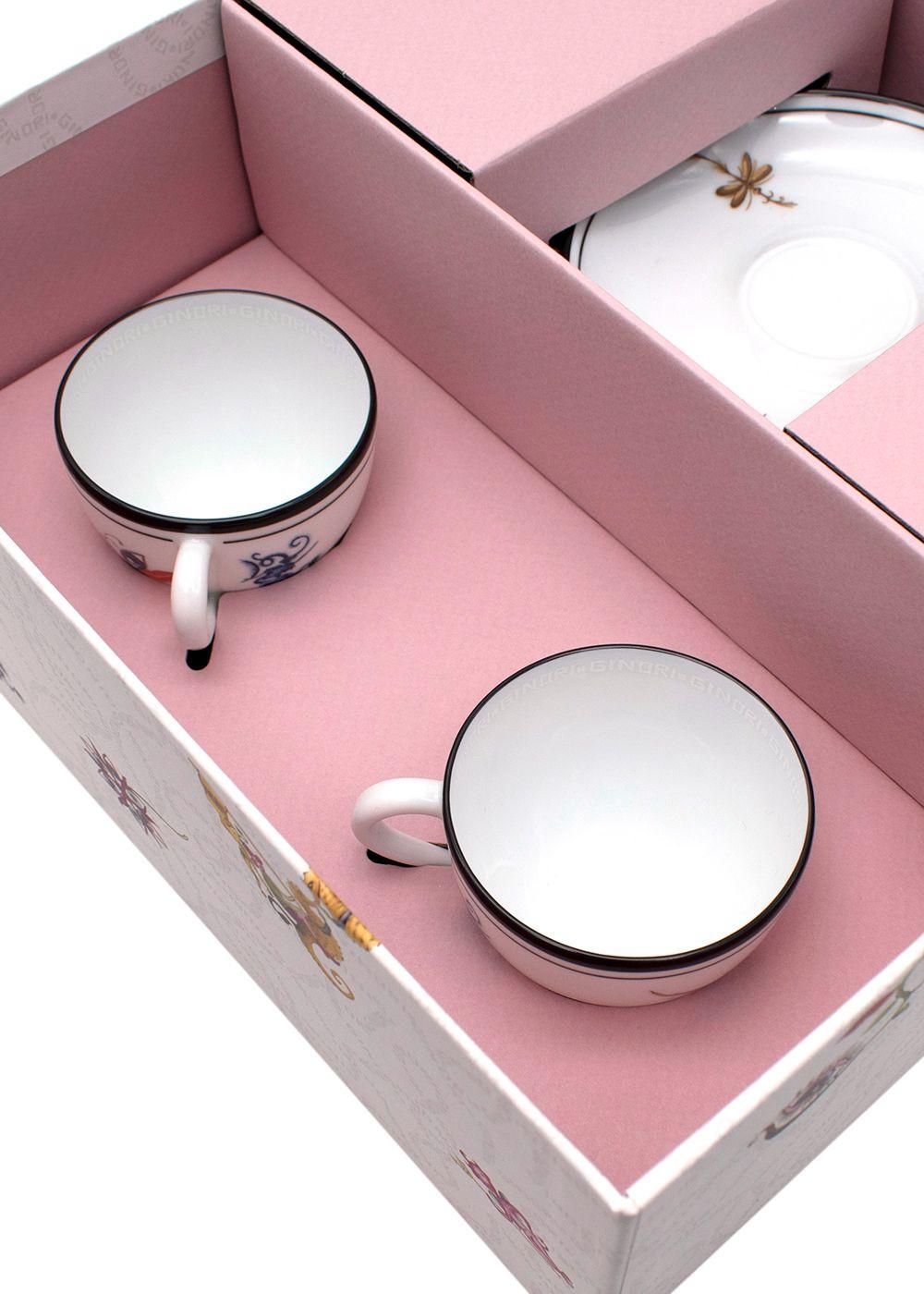 Richard Ginori 2 Tea Cups And 2 Saucers Set