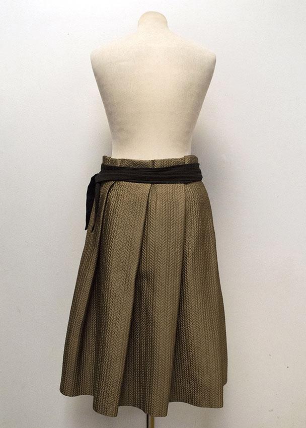 Biryukov Brown Full Skirt with Black Waist