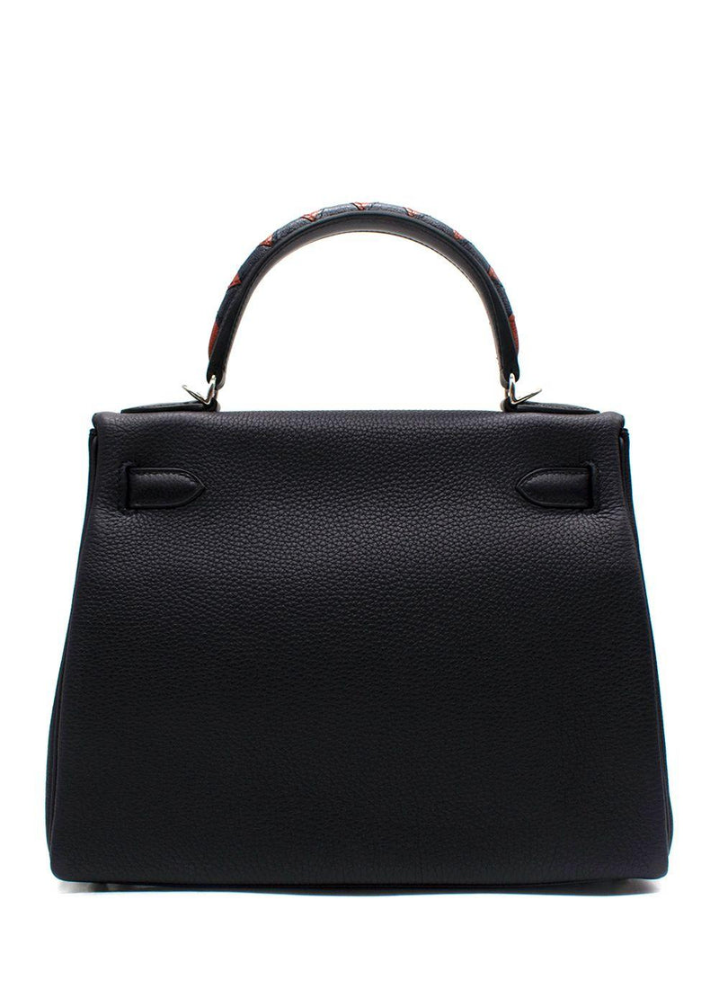 Hermes Limited Edition Kelly 28cm Galop Retourne Au Visit in  Noir Togo Leather with Palladium Hardware