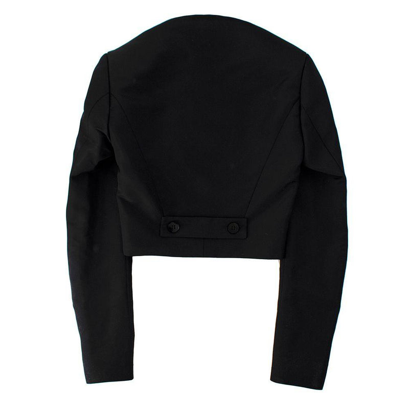 Carolina Herrera Black Cropped Blazer and Maxi Skirt Silk Suit