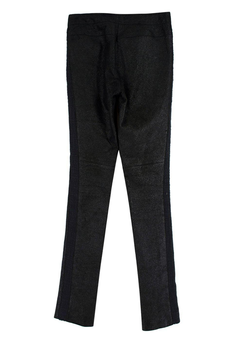 Chanel Black Coated Lambskin Leather Pants