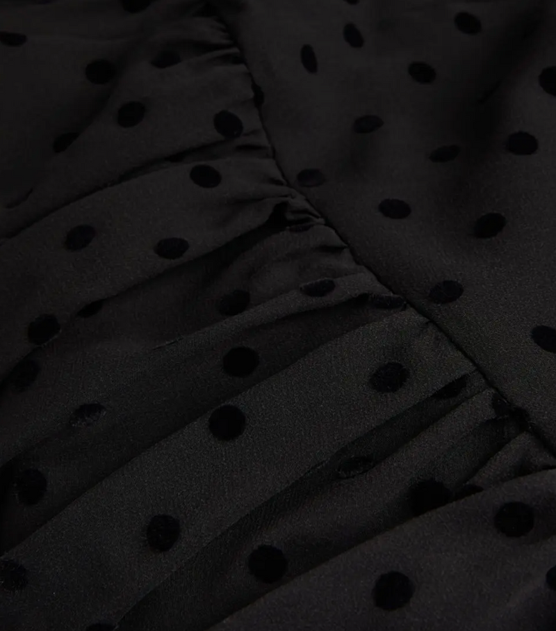 Alessandra Rich Silk Polka-Dot Mini Dress