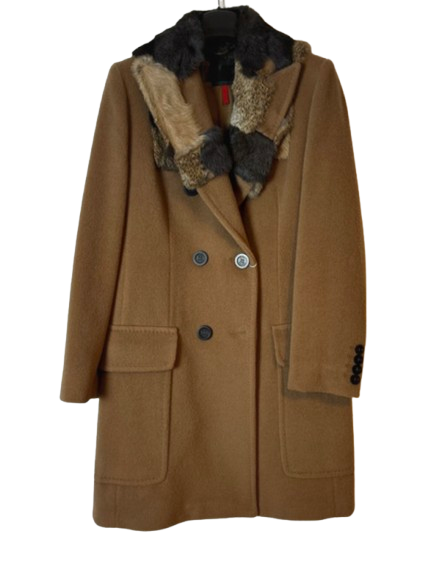 MaxMara Rabbit Collar Camel Coat