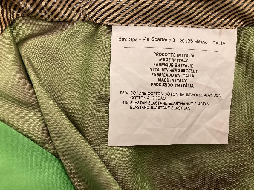 Etro Green Tailored Pants