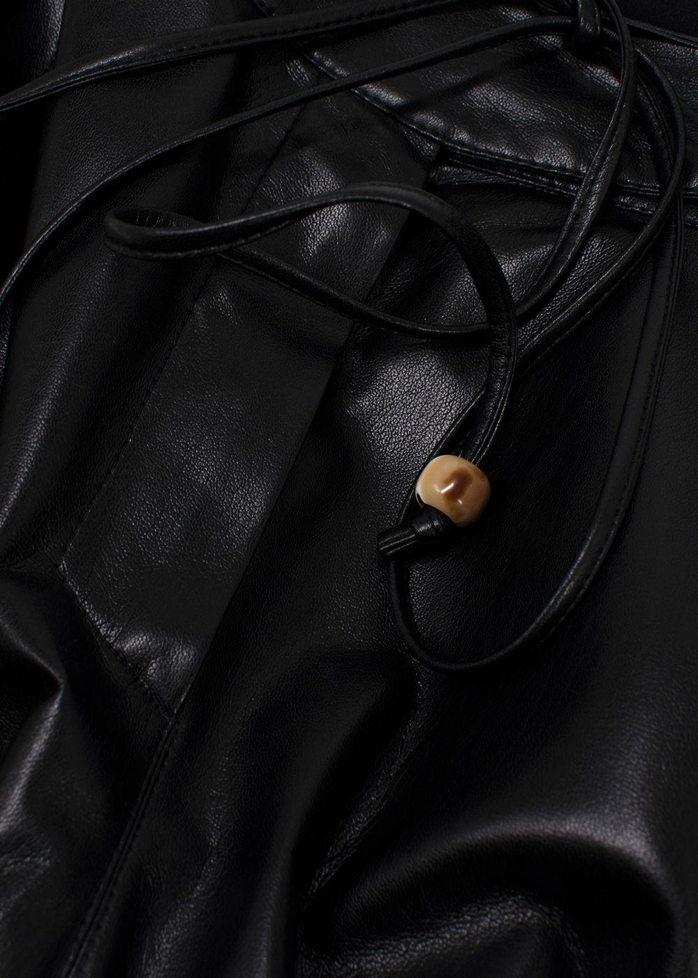 Nanushka Black Chimo Vegan Leather Wide-leg Trousers