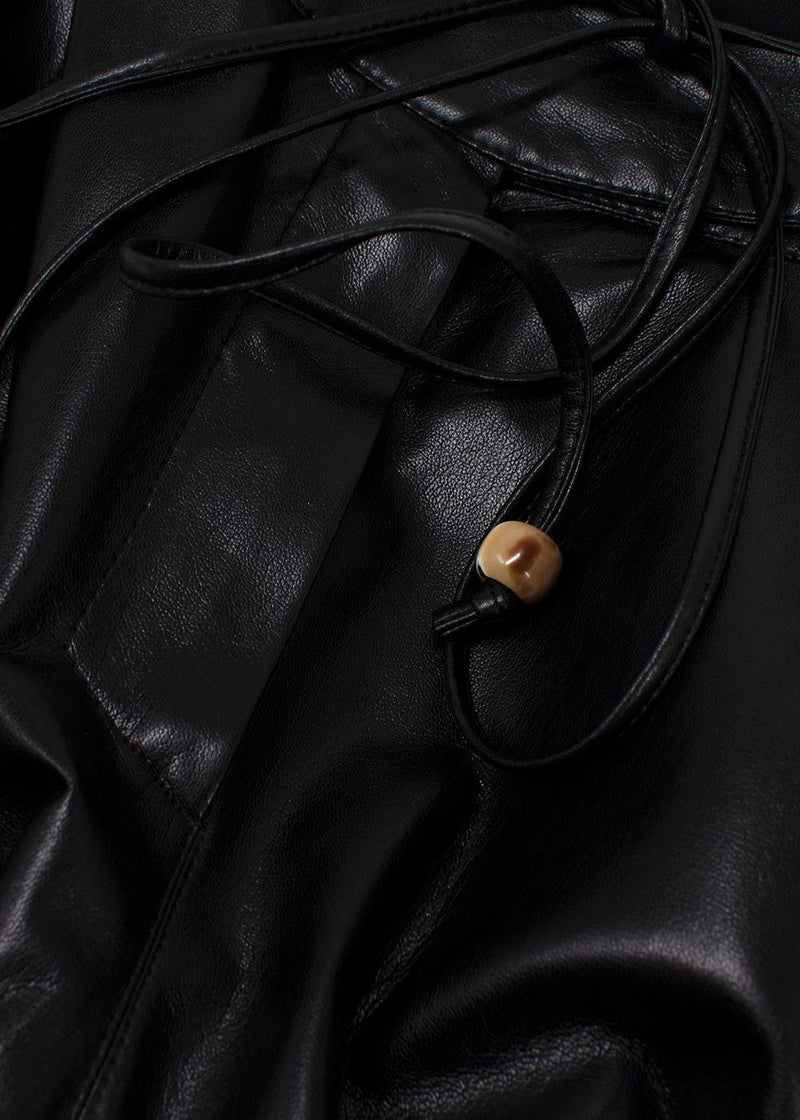 Nanushka Black Chimo Vegan Leather Wide-leg Trousers