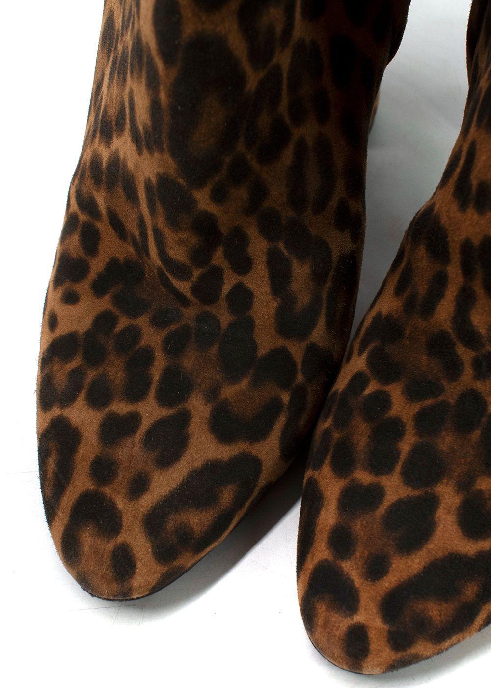 Saint Laurent Lou Leopard Print Ankle Boots